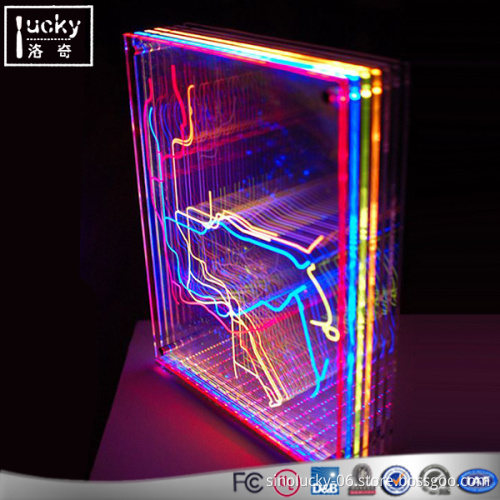Led Frame Acrylic Magnet Ticket Holders Tabletop Crystal Led Photo Frame Border